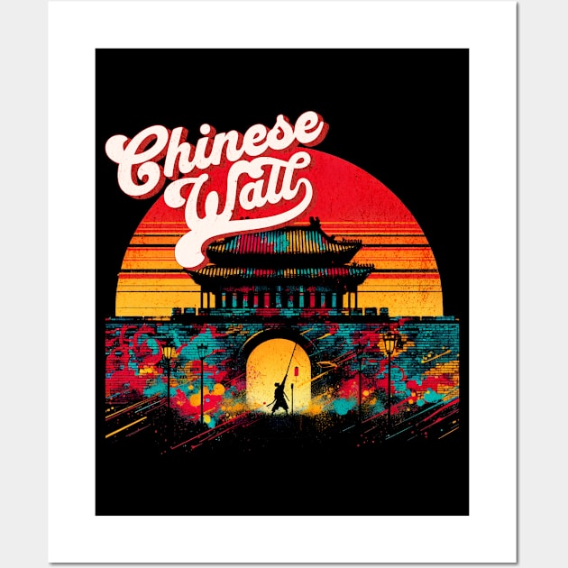 Chinese Wall Vibrant Retro Text Design Wall Art by Miami Neon Designs